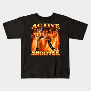 Active Shooter Shirt Funny basketball Meme Kids T-Shirt